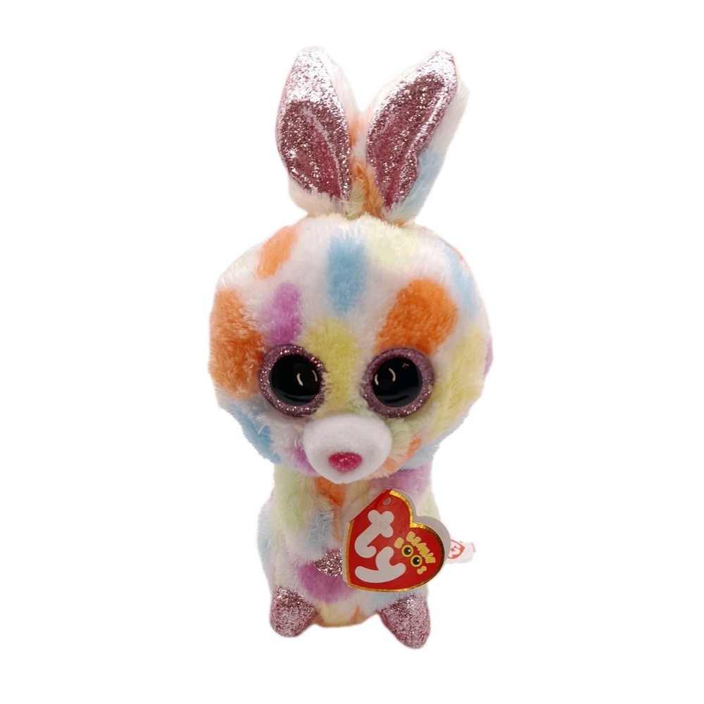 TY Beanie Boos - BLOOMY the Rainbow Bunny (Glitter Eyes) (6 inch) -MWMTs Boo Toy